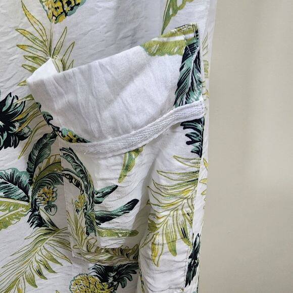 Ekouaer pearl snap front housecoat nightgown pineapple print woman's size large - Picture 13 of 14